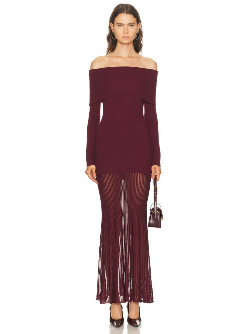 SEROYA Isotta Dress in Pinot Deep Red